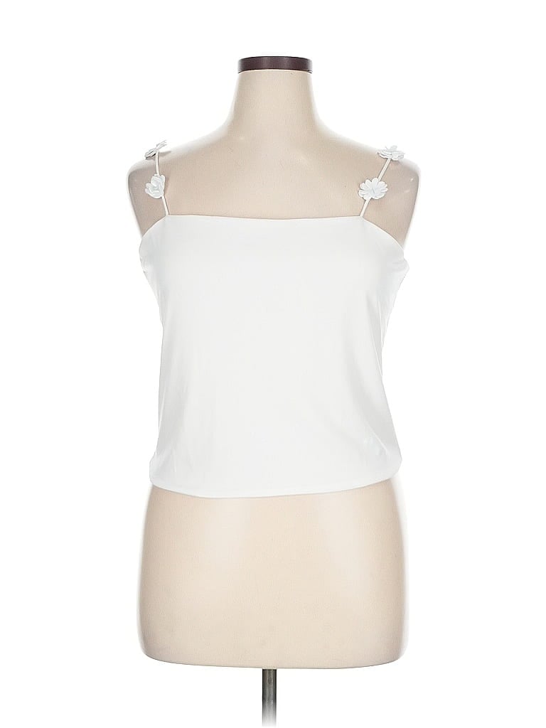 Pre-owned Pink Lily Sleeveless Blouse In White