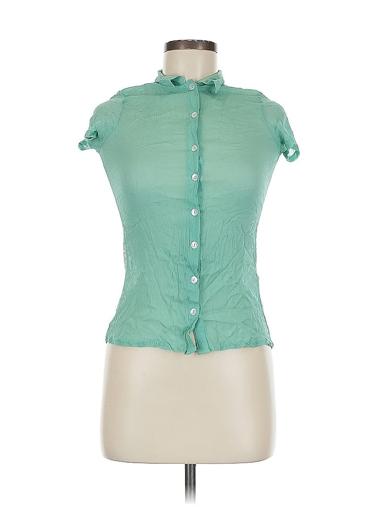 Pre-owned And Short Sleeve Blouse In Green