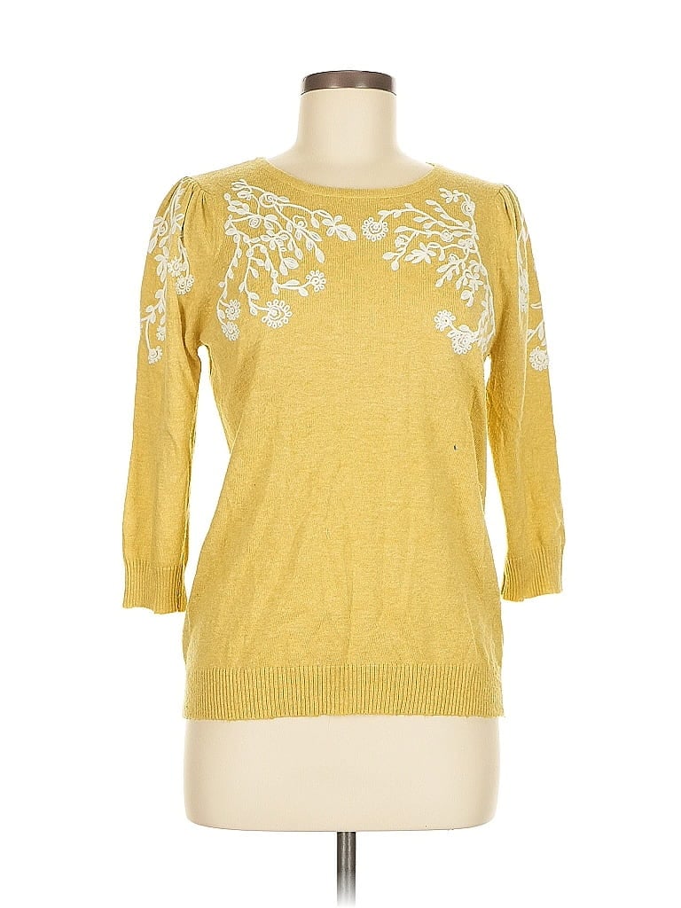 Pre-owned Rain + Rose Pullover Sweater In Yellow