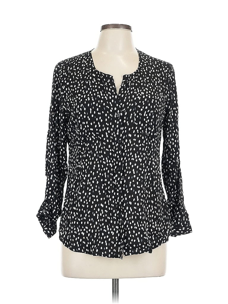 Pre-owned Old Navy 3/4 Sleeve Blouse In Black