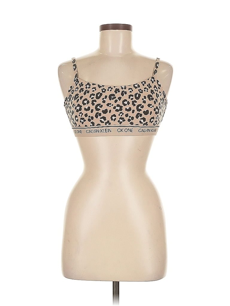 CALVIN KLEIN Pre-owned Tube Top Tan Strapless Neckline Tops In Brown