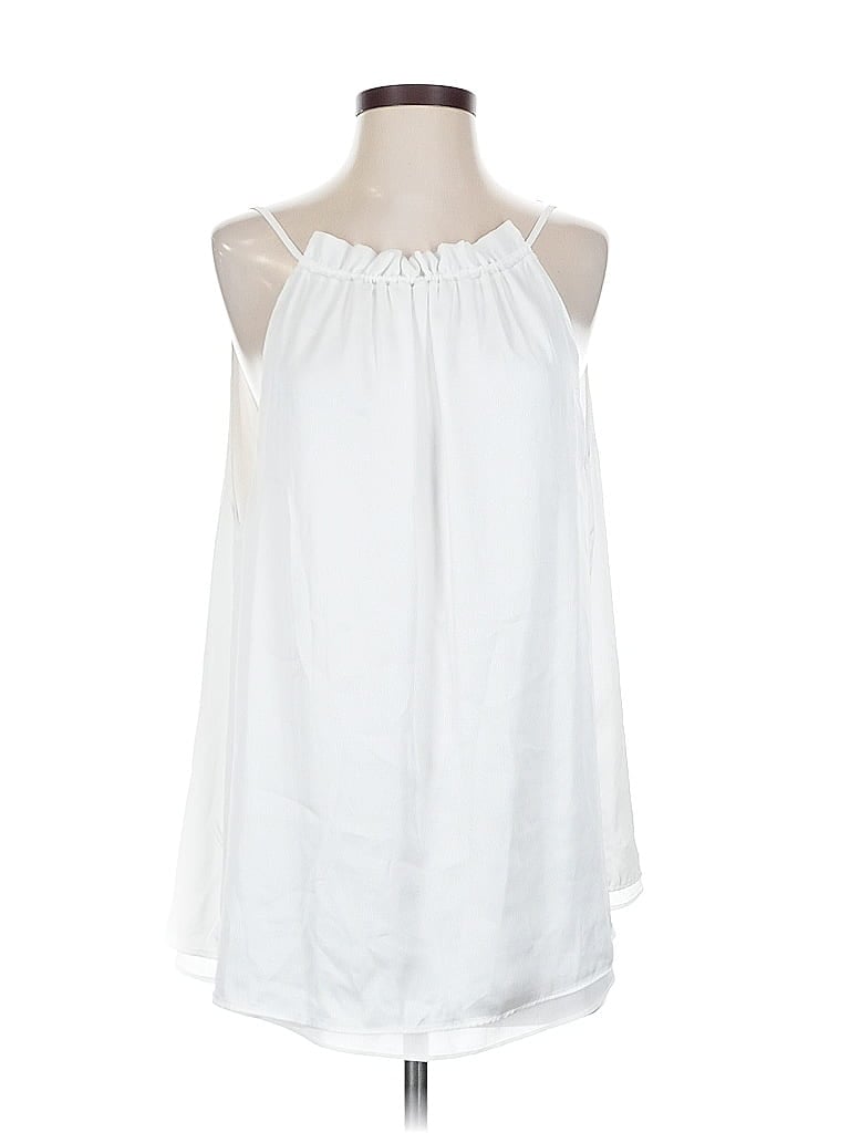 Pre-owned Unbranded Sleeveless Blouse In White