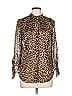 Ann Taylor 100% Polyester Animal Print Brown Long Sleeve Blouse Size 10 - photo 1