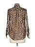 Ann Taylor 100% Polyester Animal Print Brown Long Sleeve Blouse Size 10 - photo 2