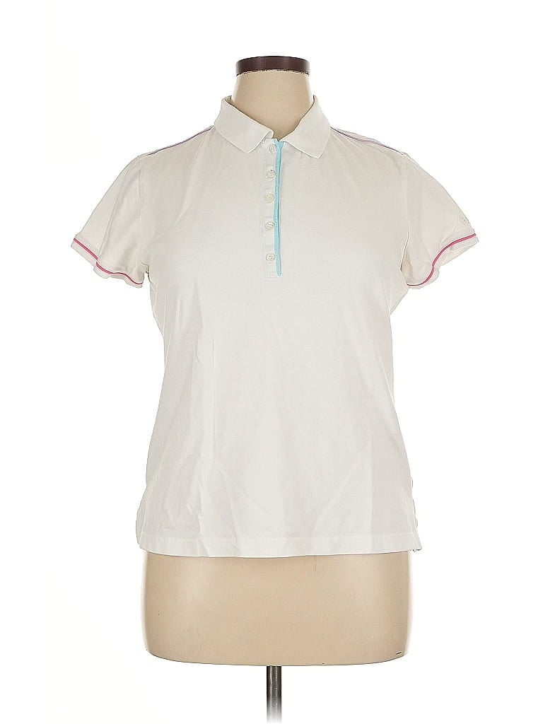 Pre-owned Izod Short Sleeve Blouse In White