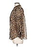 Ann Taylor 100% Polyester Animal Print Brown Long Sleeve Blouse Size 10 - photo 5