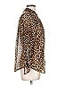 Ann Taylor 100% Polyester Animal Print Brown Long Sleeve Blouse Size 10 - photo 4