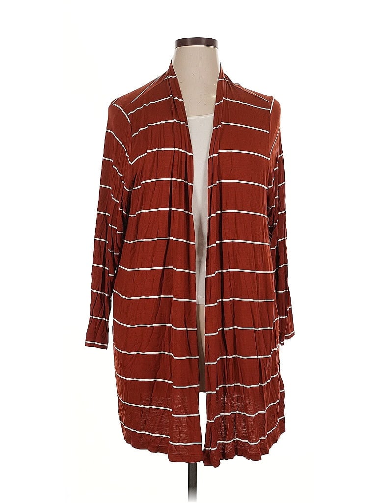 Pre-owned Lands' End Cardigan Sweater In Burgundy