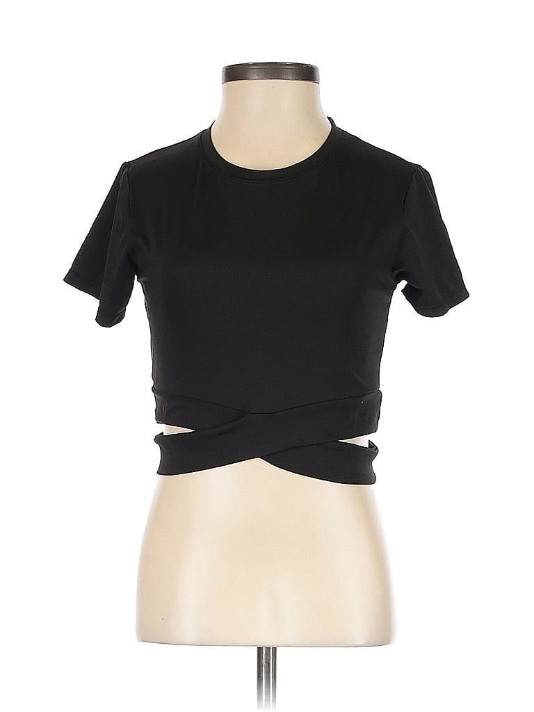 Pre-owned Unbranded Active T-shirt In Black