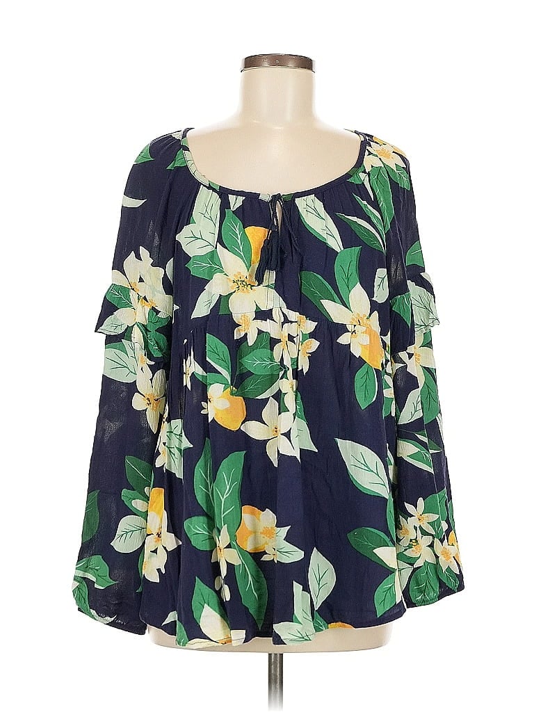 Pre-owned Old Navy 3/4 Sleeve Blouse In Blue