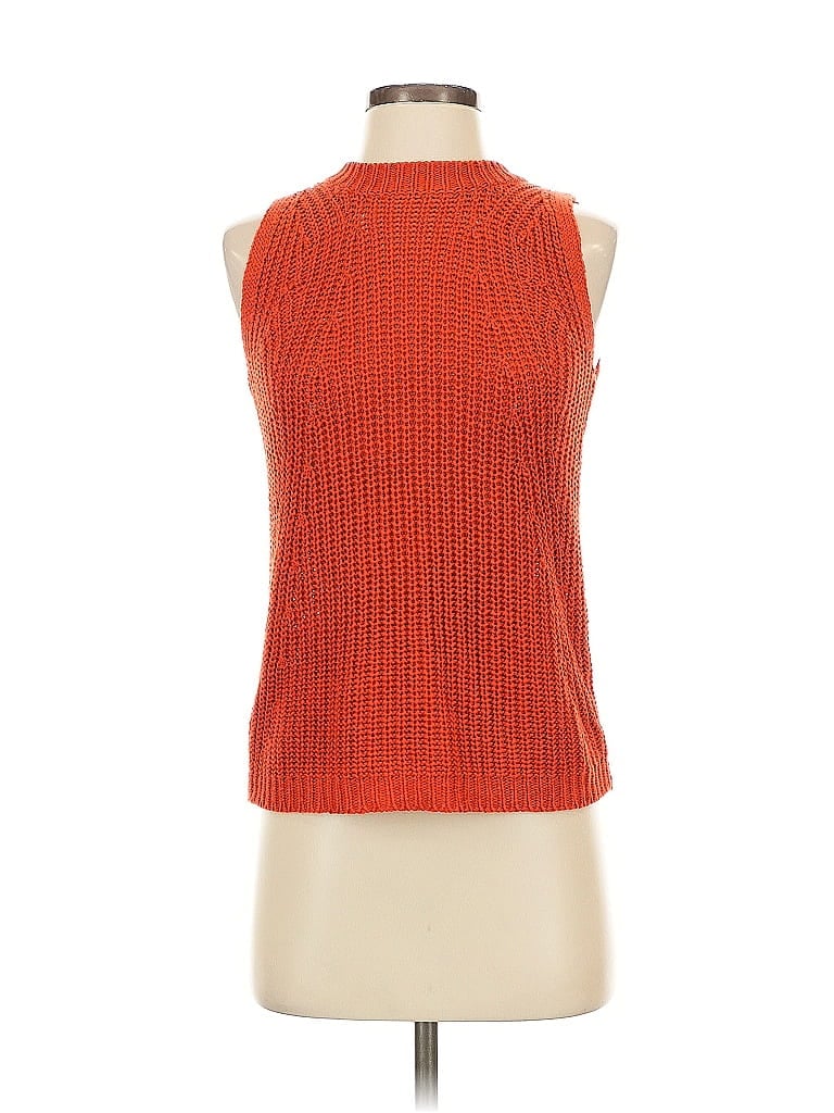 Pre-owned Ann Taylor Loft Sweater Vest In Orange