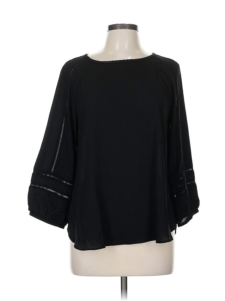 Pre-owned Ann Taylor Loft 3/4 Sleeve Blouse In Black