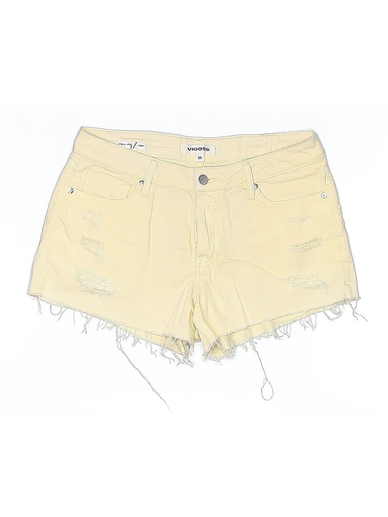 Pre-owned Vigoss Denim Shorts In Yellow