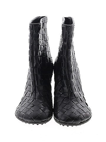 Bottega Veneta Leather Intrecciato Ankle Boots (view 2)