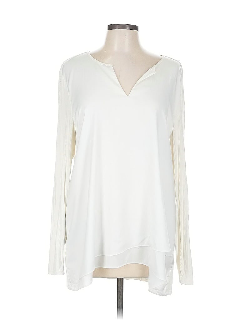 Pre-owned Soft Surroundings Long Sleeve T-shirt In White