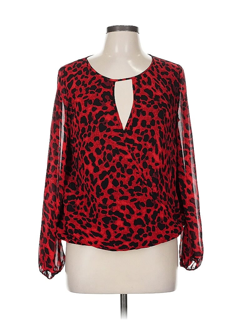Pre-owned Vince Camuto Long Sleeve Blouse In Red