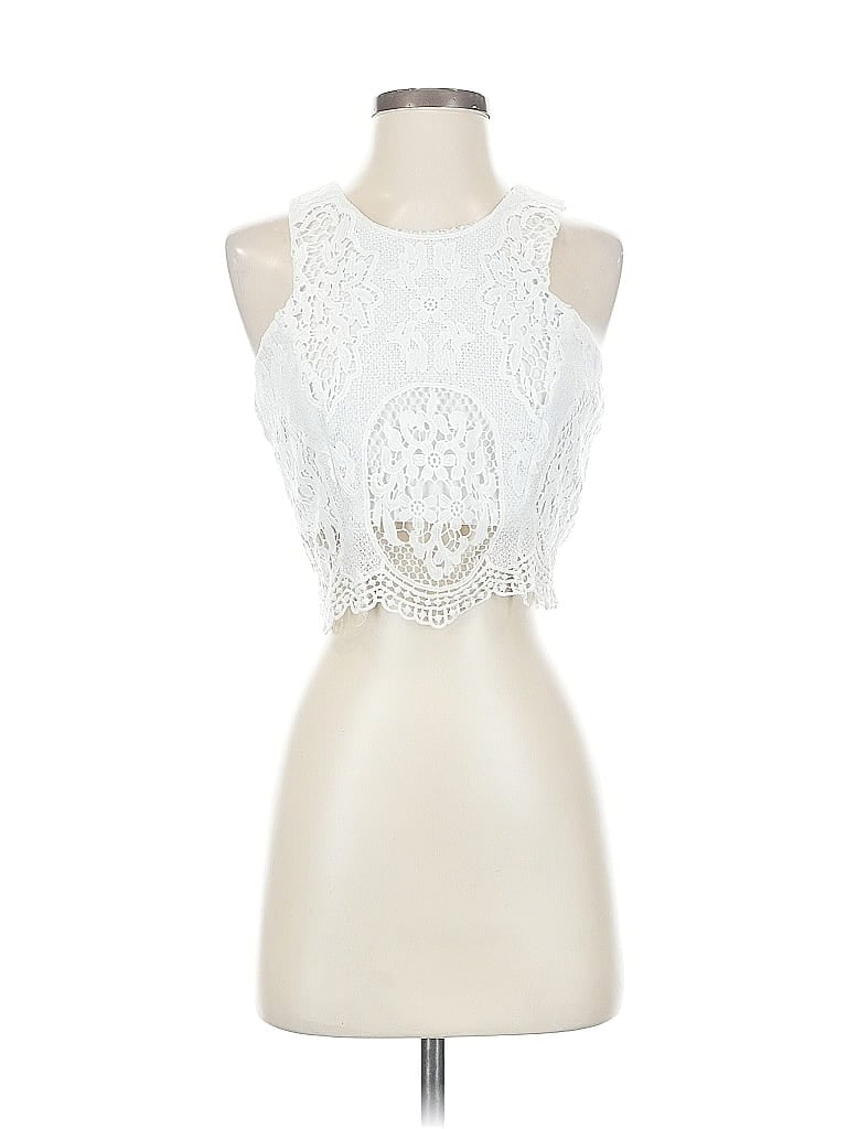 Pre-owned Lulus Sleeveless Blouse In White