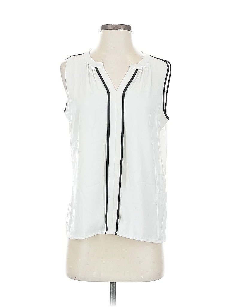 Pre-owned Calvin Klein Sleeveless Blouse In White