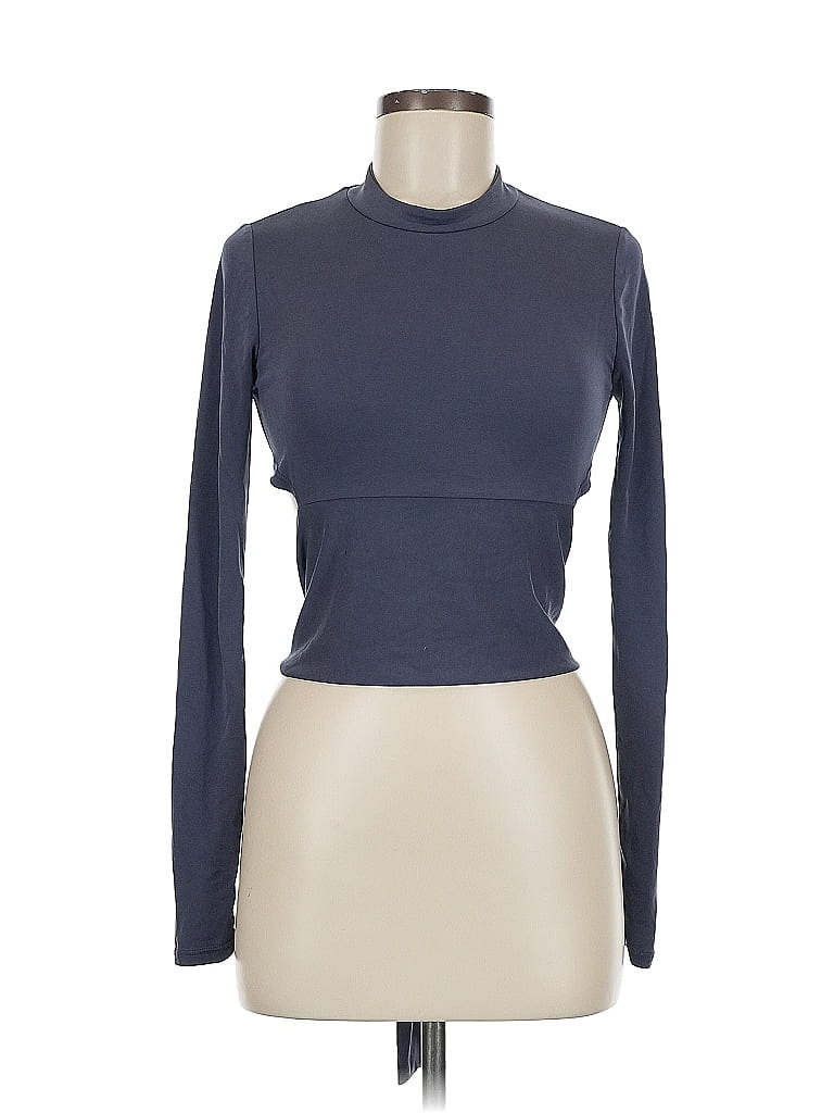 Pre-owned Go Couture Long Sleeve Turtleneck In Blue