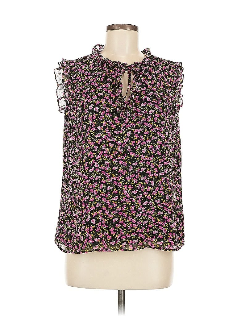 Pre-owned Cece Sleeveless Blouse In Black