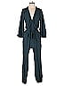 Rebecca Taylor Chevron-herringbone Teal Jumpsuit Size 2 - photo 1