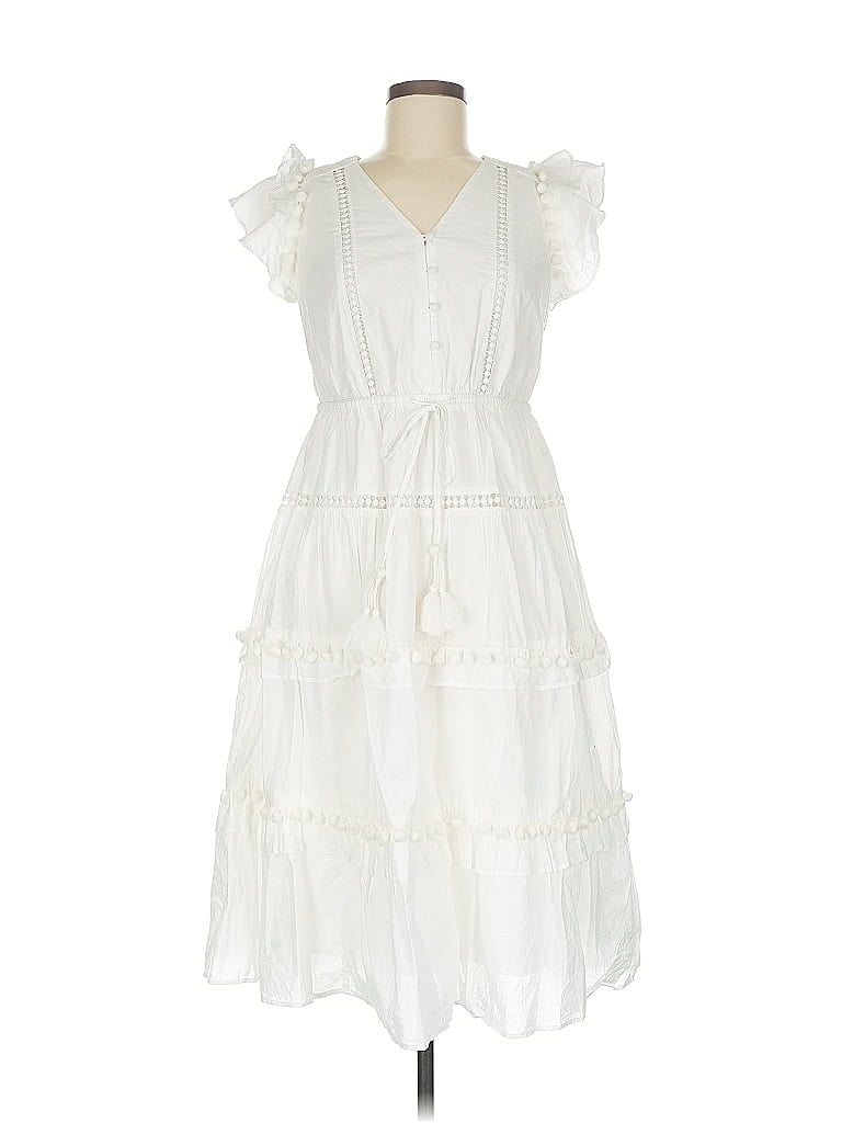 Pre-owned Point Sur Casual Dress In White