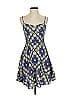 Old Navy 100% Rayon Argyle Blue Cocktail Dress Size XS - photo 1