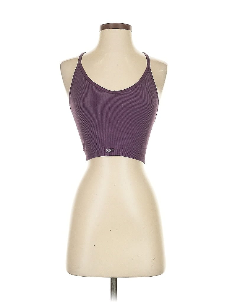 Pre-owned Set Tank Top Purple Halter Neckline Tops