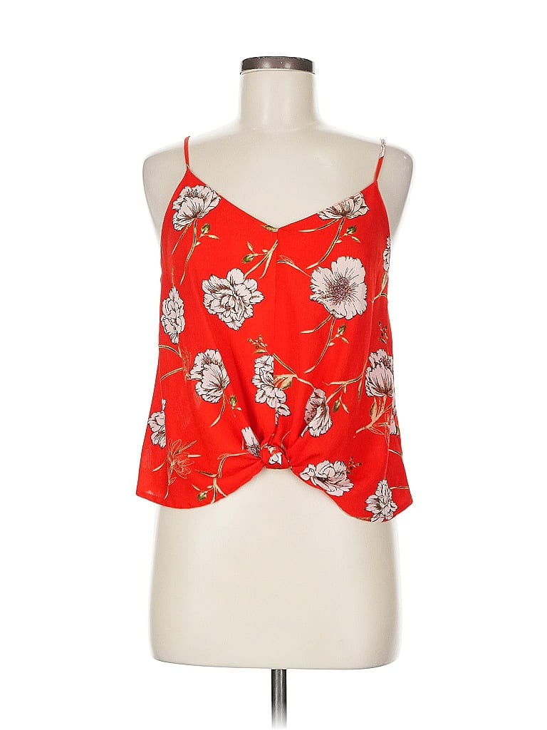 Pre-owned Lush Tank Top Red Strapless Neckline Tops