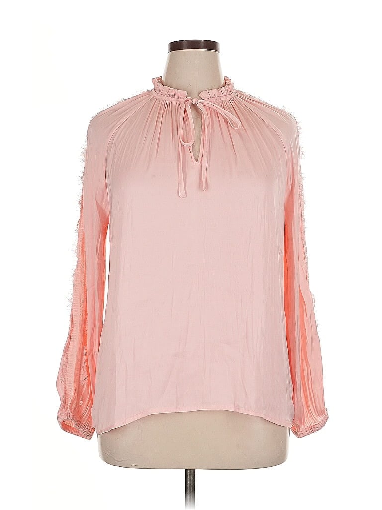 Pre-owned Versona Long Sleeve Blouse In Pink