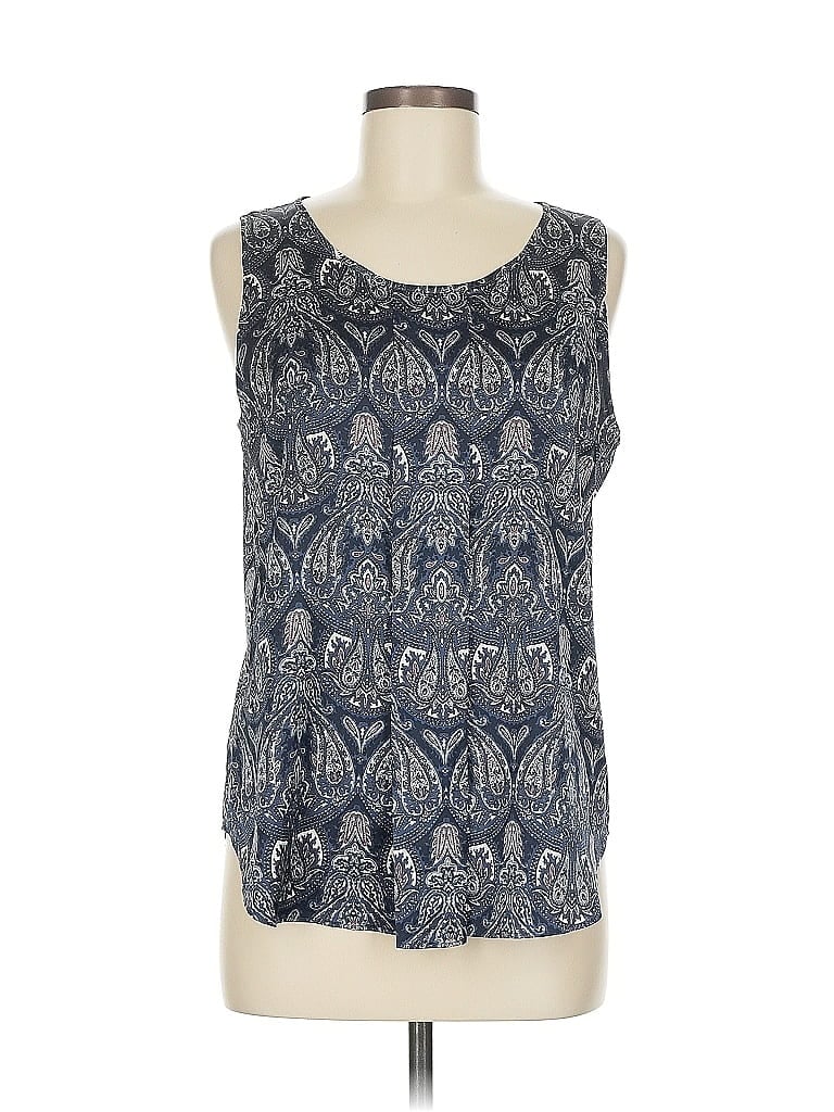 Pre-owned Ann Taylor Factory Tank Top Blue Halter Neckline Tops