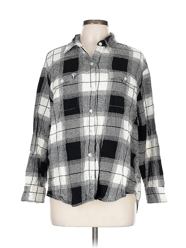 Pre-owned Old Navy Long Sleeve Button Down Shirt In Gray