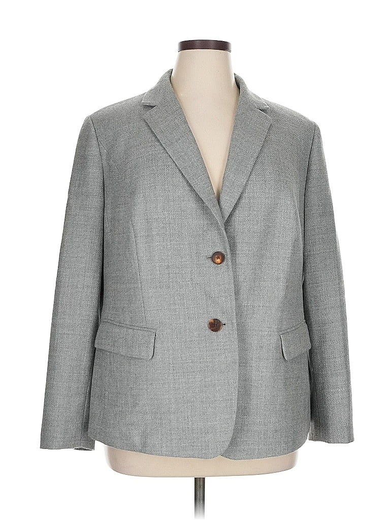 Lafayette 148 Wool Blazer Jacket In Gray