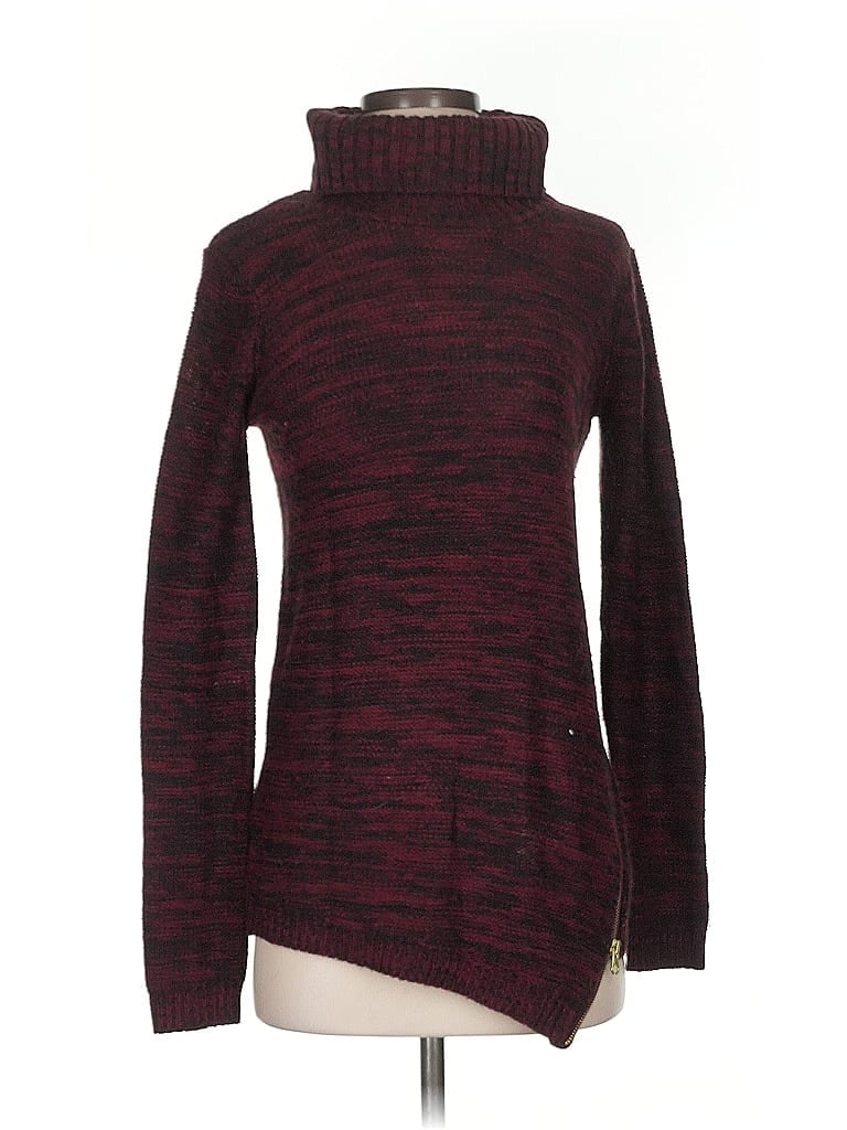Pre-owned Aqua Turtleneck Sweater In Burgundy