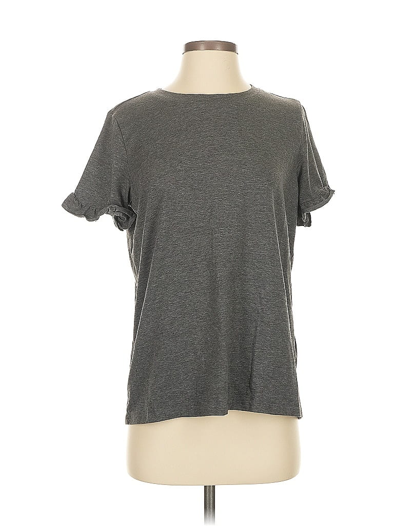 Pre-owned Prettygarden Short Sleeve Top Gray Crew Neck Tops