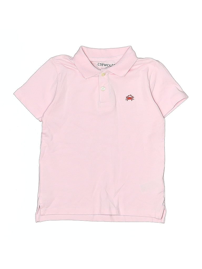 Pre-owned Crewcuts Outlet Kids' Short Sleeve Polo Shirt In Pink