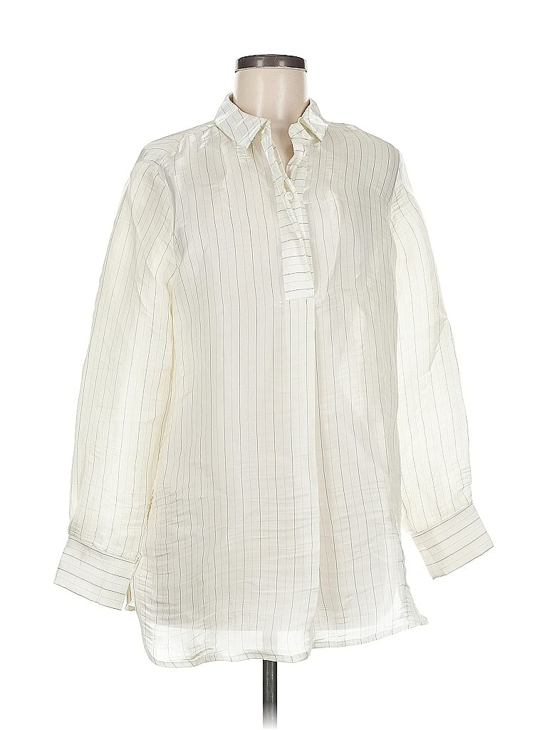 Pre-owned Vince Camuto Long Sleeve Blouse In White