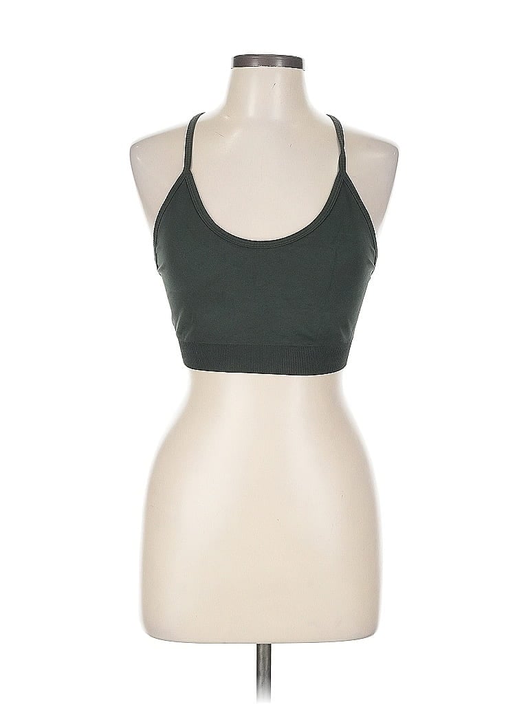 Pre-owned Z By Zella Tank Top Green Halter Neckline Tops