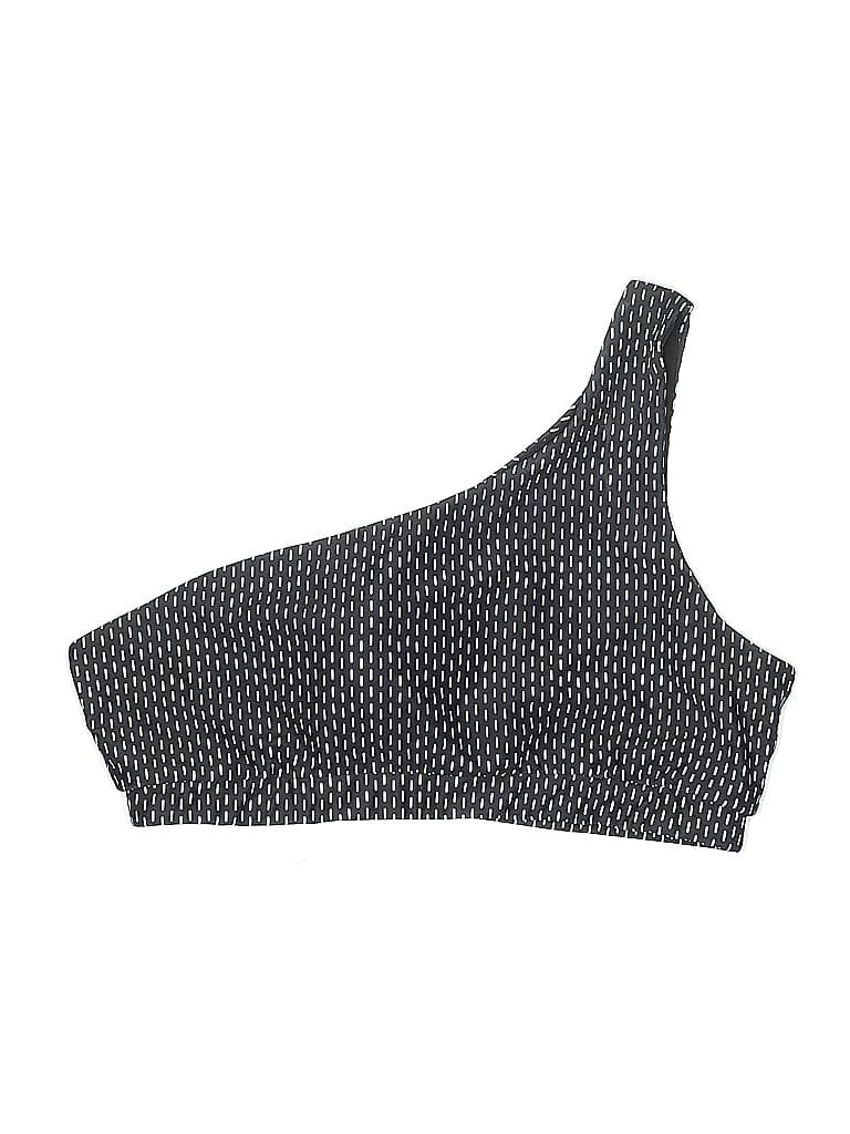 Pre-owned Unbranded Swimsuit Top Gray Houndstooth Pattern Swimwear