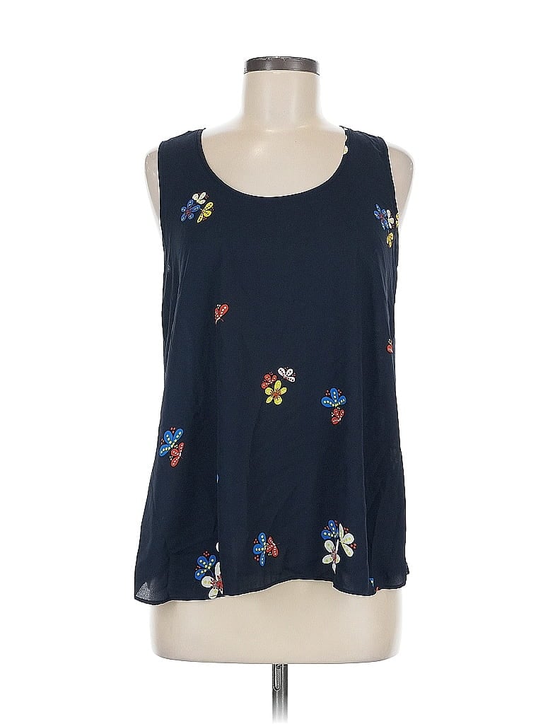 Pre-owned Ann Taylor Loft Sleeveless Blouse In Blue