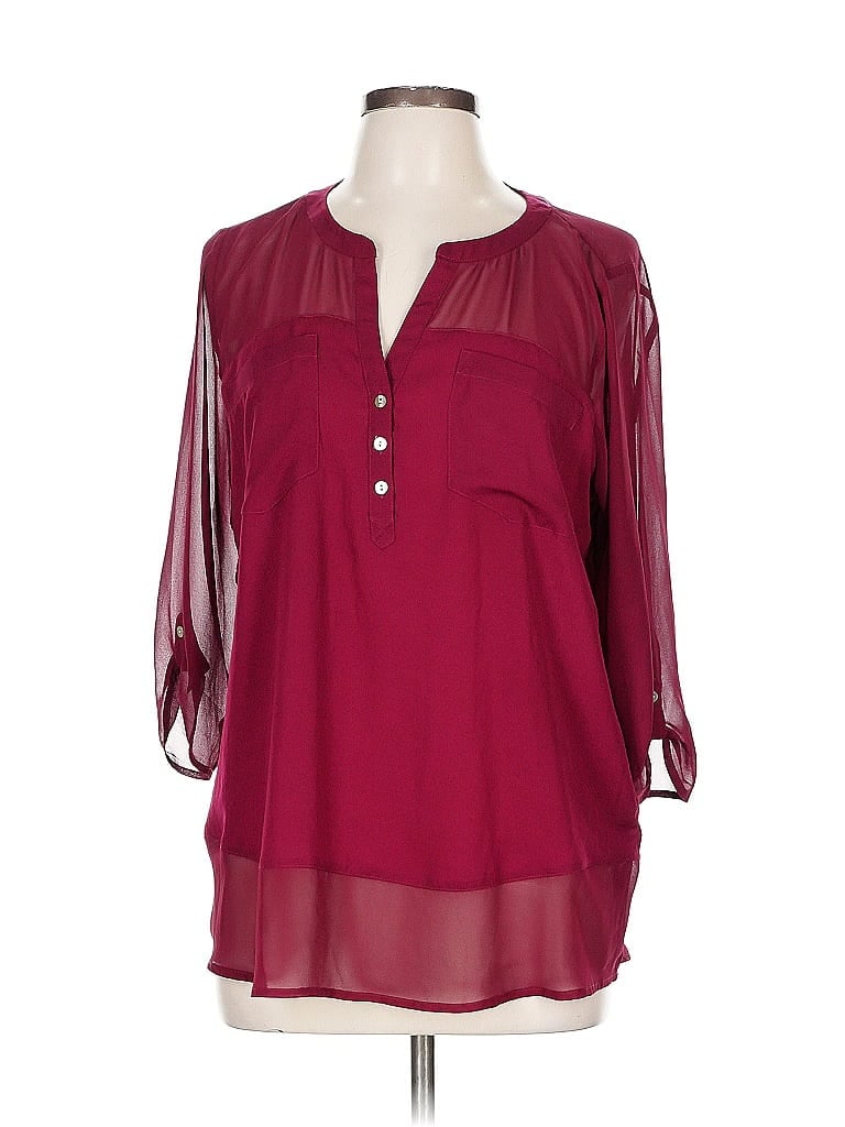 EXPRESS Pre-owned 3/4 Sleeve Blouse In Burgundy