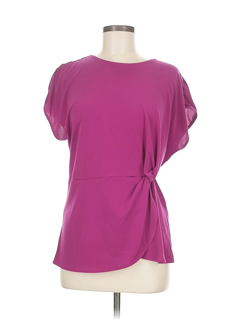 Pre-owned Inc International Concepts Short Sleeve Top Purple Crew Neck Tops