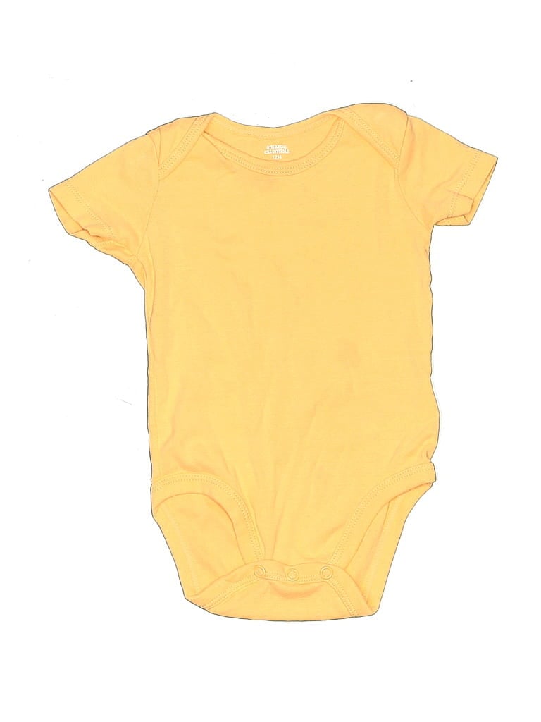 Pre-owned Amazon Essentials Babies' Short Sleeve Onesie In Yellow