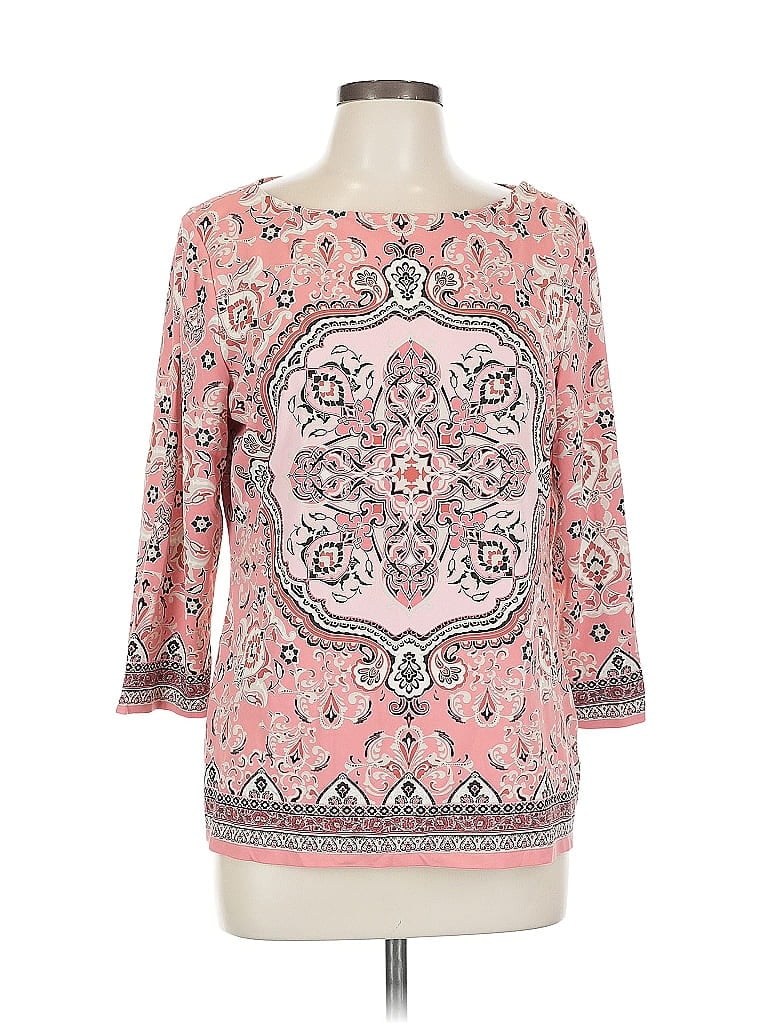Click to view more detailed imagery on our partner's website Pre-owned Charter Club 3/4 Sleeve Blouse In Pink