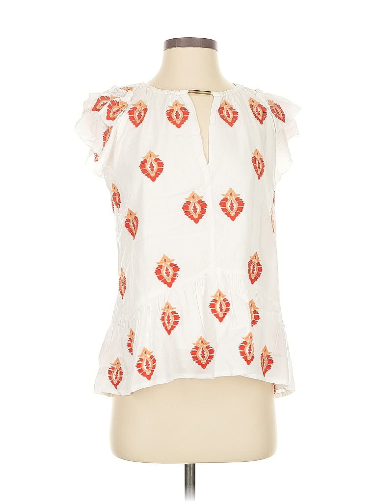 Pre-owned Ecru Sleeveless Blouse In White