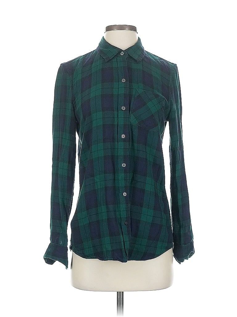 Pre-owned Gap Long Sleeve Button Down Shirt In Green