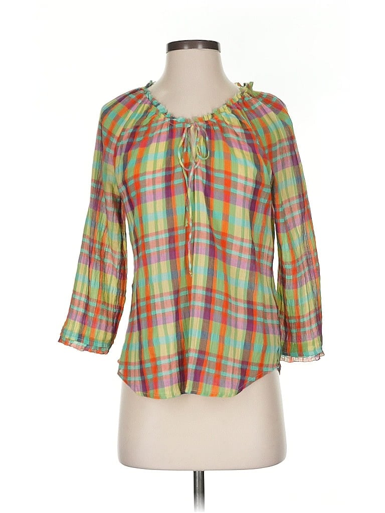 Pre-owned Lauren Jeans Co. 3/4 Sleeve Blouse In Green