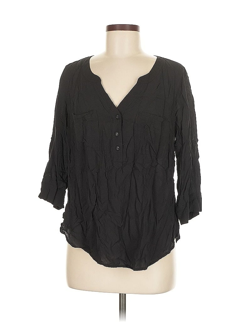 Pre-owned Torrid 3/4 Sleeve Blouse In Black