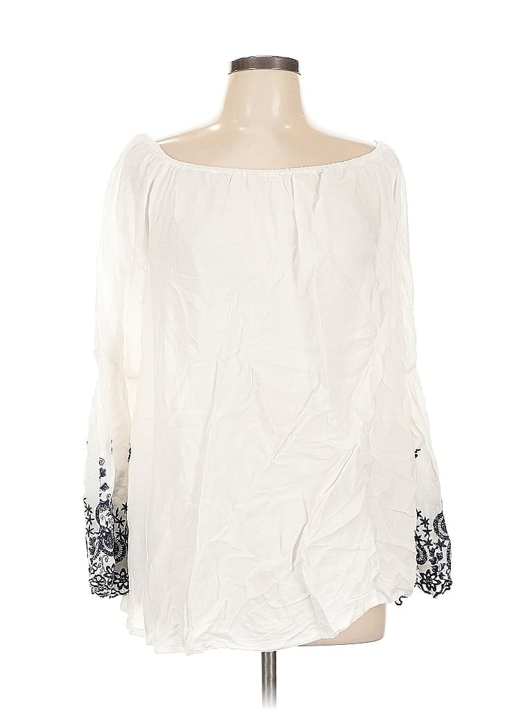 Pre-owned Rainbow Long Sleeve Blouse In White