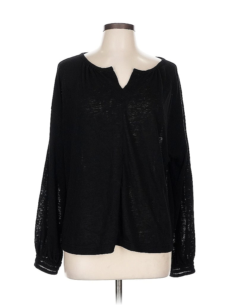 Pre-owned Old Navy Long Sleeve Blouse In Black